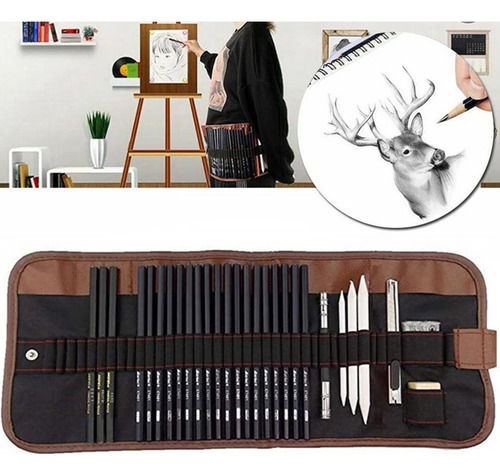 Kit De Dibujo, 30 Unidades, Juego De Lápices Para Dibujar A