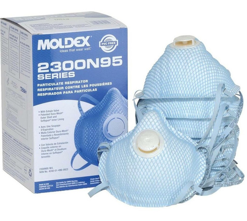 Moldex Respirador 2300 N95 - 10 Und. Valvula N95 Niosh Usa
