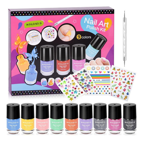 Wakaniya Juego De Esmaltes De Uñas Infantiles Para Niñas, Ki