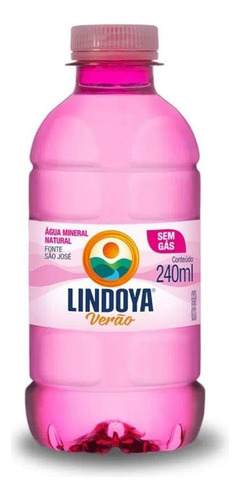 Kit 12 Un Agua Mineral Lindoya Verao Rosa Sem Gas Pet 240ml