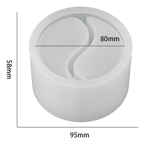 Molde De Silicona Concrete Taichi Candle Cup Diy Yinyang Gyp