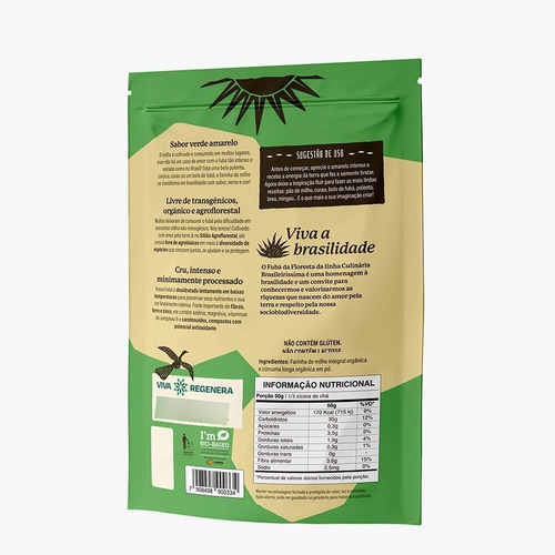 Imagem 2 de 5 de Fubá Integral Orgânico Farinha De Milho + Cúrcuma Longa 400g