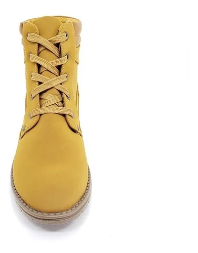 Bota Feminina Mooncity Coturno Nobuck Mostarda Parcelamento sem