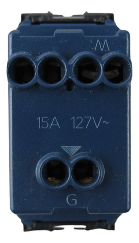 Placa Azul Con Toma Sencilloy 2 Módulo Ciego Gris Vimar Arke Color Azul Mate Y Gris Corriente Nominal 15 A Voltaje Nominal 127v