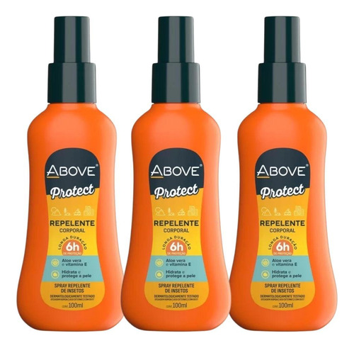 Kit 3 Repelente De Insetos Above Spray 100ml