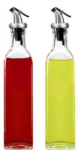 2 Botellas Dispensador De Aceite Salsa Vinagre Cocina 500ml