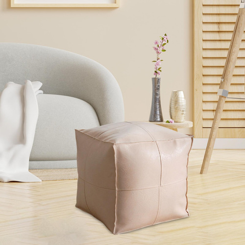 Funda De Puf Sin Relleno Puf Sin Relleno Cuadrado Beige