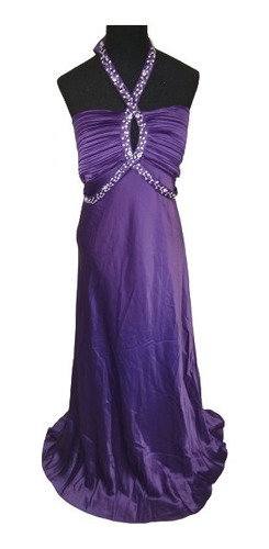 Vestido Violeta Largo De Raso