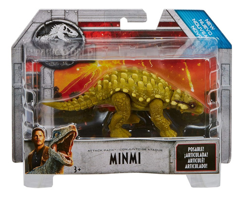 Minmi Jurassic World Mattel Fallen Kingdon Attack Pack Dino (Usado)