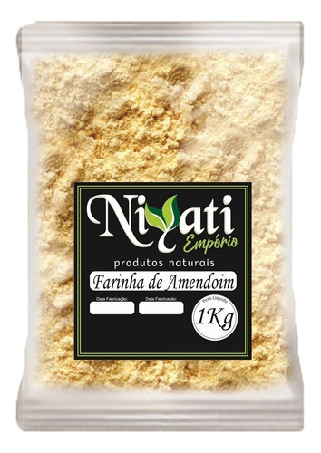 Farinha De Amendoim Torrado Moído Natural Pura 1kg - Niyati