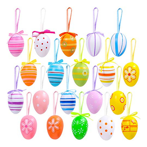 Huevos De Pascua Colgantes Decorativos De Plastico 20 Pzas