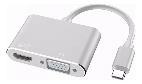 2 En 1 Usb-c  A Hdmi  4k Vga Dos-en-un Cable Adaptador