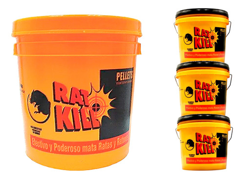 Rodenticida Cubeta Con 50 Sobres De 20 Gramos C/u Pack 3 Pz