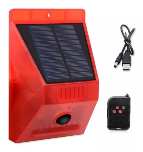 🔥 Sirena exterior solar inalambrica de alarmas Batería + Placa solar para  carga