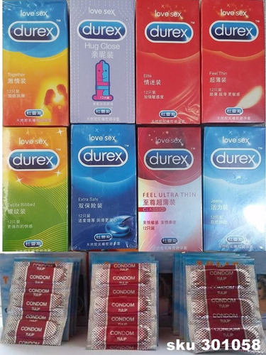 Caja 51 Condones Preservativo Durex Tulip Surtidos - W01