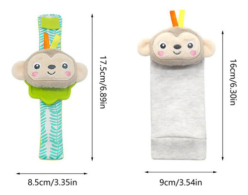 Set Calcetines Pulseras Sonajero Juguete Estimulación Bebé