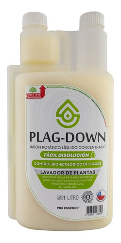 Jabón Potásico Plag- Down, Concentrado  1 Lt. Rinde 200l