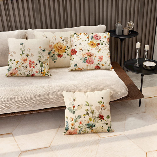 Fundas De Almohada Spring De 18 X 18, Juego De 4 Almohadas F