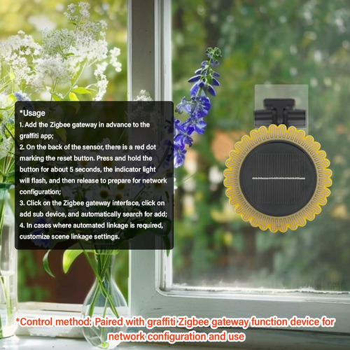 Sensor Solar De Luz Solar Y Agua De Lluvia Tuya Zigbee 2 En