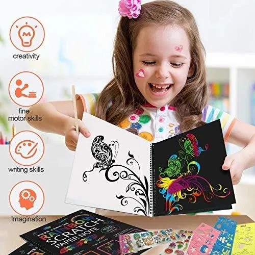 Manualidad Con Papel - Rainbow Scratch Paper Art Kit Para Ni