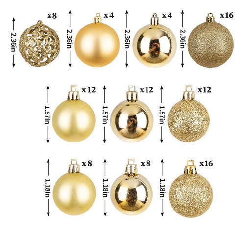 Xc Pacote De 100 Esferas De Natal Para Decoração De Árvore