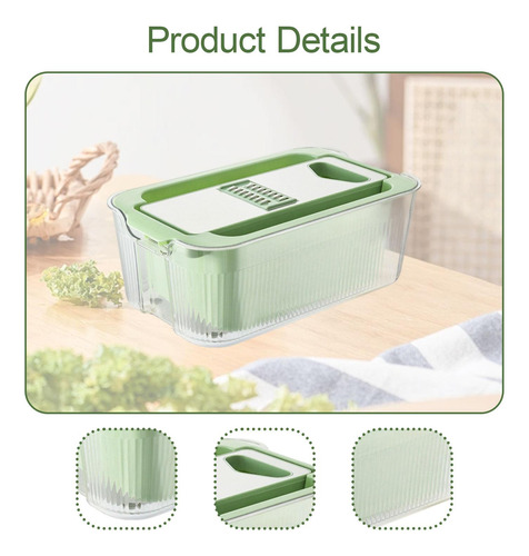 Fatiador Mandoline Para Cozinha Verde Com 6 Lâminas