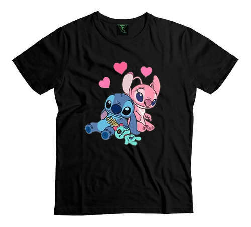 Polera Stich Y Angel Stich Y Novia Xs A Xl  Algodón Unisex