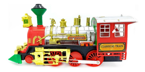 Tren Clásico, Locomotora C/ Luz Y Sonido, Grande 34cm, 12168