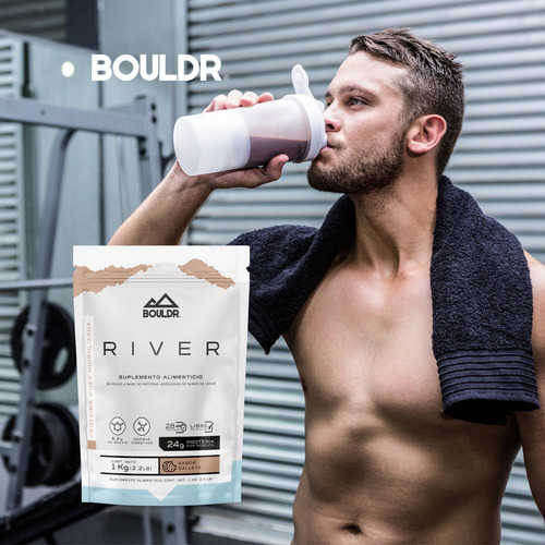 Proteína Whey Hidrolizada River 1 Kg Chocolate Bouldr