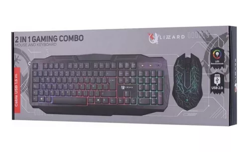 Combo Teclado y Mouse Gamer X-Lizzard Español Gaming RGB