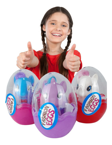 Egg Fashion Ponei Ovo Surpresa Com Brinquedo Infantil Cores