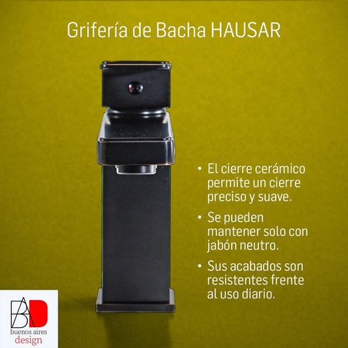 Griferia Canilla Monocomando Lavatorio Baño Negra Premium!