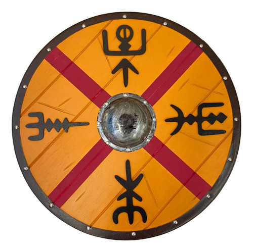 Escudo Viking Rei Harald Cosplay Nórdico Madeira Decoração