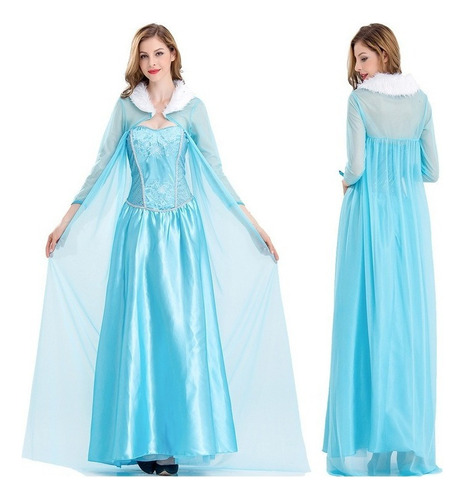 A Frozen Elsa Princesa Vestido Traje Cosplay Para Mujeres