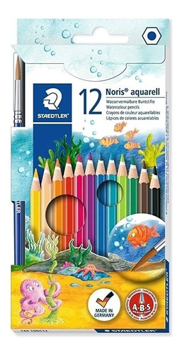 Lapices De Color Staedtler Acuarelables X12 Colores + Pincel