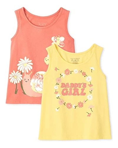 The Children's Place Baby Toddler Girls Graphic Tank Top 2-p