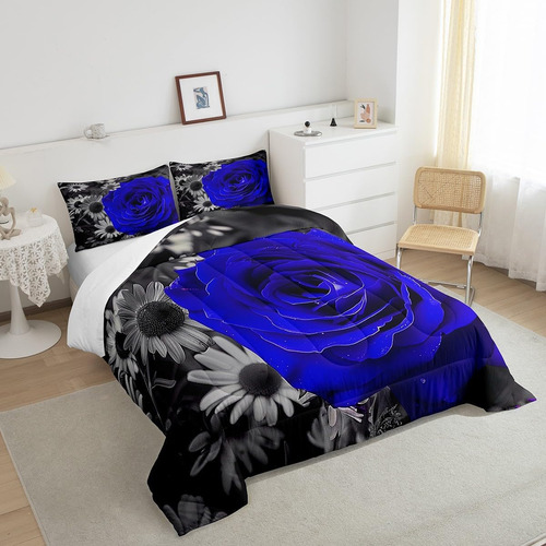 Feelyou Juego De Ropa De Cama Con Flores De Rosas Para Niños