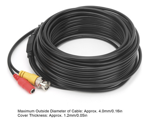 Cable De Cámara De Vigilancia Bnc+dc, 30 Metros