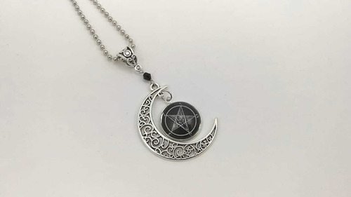 Collar Luna Brocado Baphomet Gotico Goth Dark