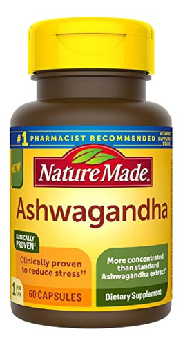 Nature Made Ashwagandha Capsules 125 Mg, 60 Count For Stress