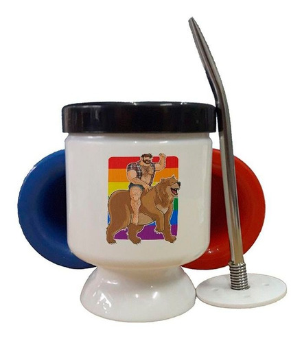 Mate Plastico Oso Gay Colores Bandera