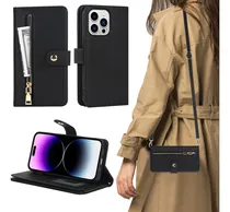 Comprar Bolsa De Cartões Crossbody Com Zíper, Carteira, Capa De Cour