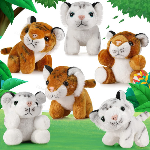 Hydren 6 Piezas De Animales De Peluche De Tigre De La Selva