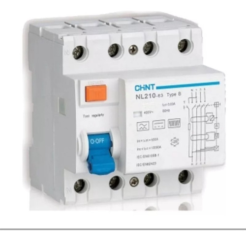 Disyuntor Diferencial Tetrapolar Chint 63 Amp / 6ka / 30ma