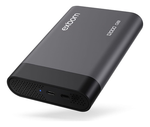Hd Externo Portátil Exbom HDE-G12TA 12TB Preto Altíssima Capacidade De Armazenamento