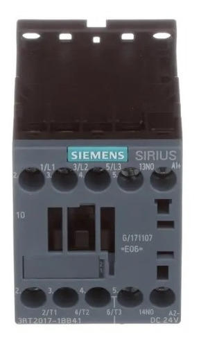 Contactor 12a Bobina 24vcd Siemens 3rt20171bb41 7hp A 440v