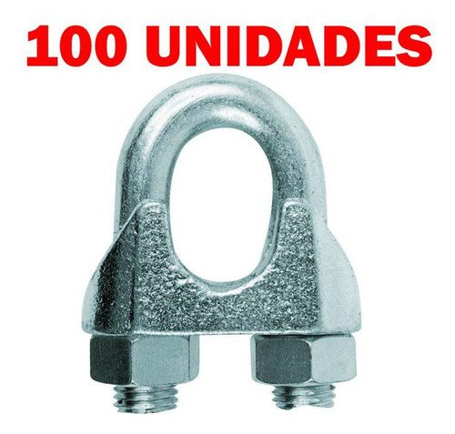 100 Un. Grampo Clips Cabo De Aço 5/16 8mm