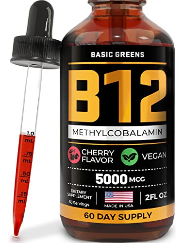 Basic Greens Vitamina B12 Sublingual (vegan) 2 Fl Oz Tyfzd