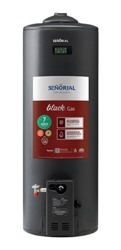 Imagen 1 de 6 de Termotanque A Gas Señorial Black 110l Display Temperatura