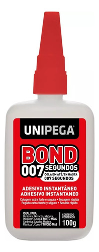 Cola Bond 007 Adesivo Instantâneo Unipega - 100 G Bonder